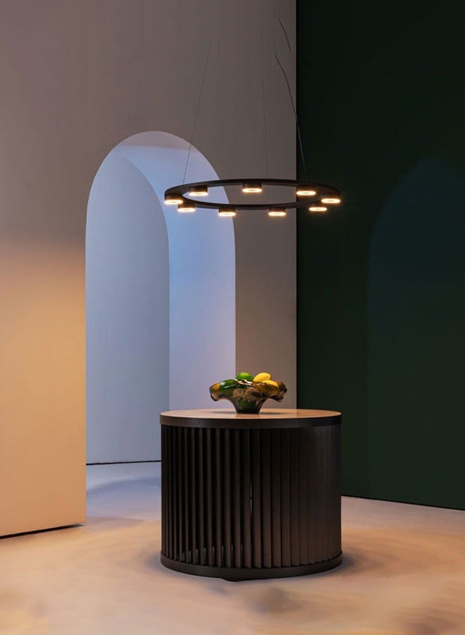 ٍSiera Light Round  spot chandelier in black warm light 58 watt - 80 cm P22018