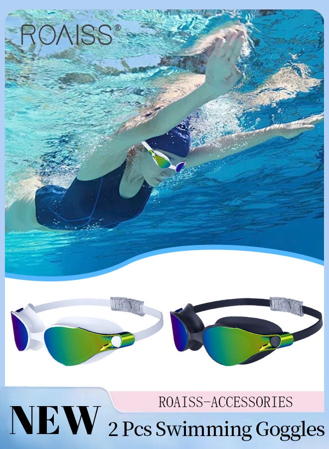 roaiss Goggles for Women Men, Waterproof Anti-Fog Swimming Goggles  Silicone Adjustable Water Sports Goggles - Adult HD Swimming Glasses Clear Vision for Swimming, Diving, Surfing - Image 1