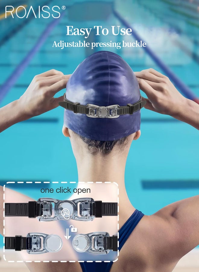 roaiss Goggles for Women Men, Waterproof Anti-Fog Swimming Goggles  Silicone Adjustable Water Sports Goggles - Adult HD Swimming Glasses Clear Vision for Swimming, Diving, Surfing - Image 2