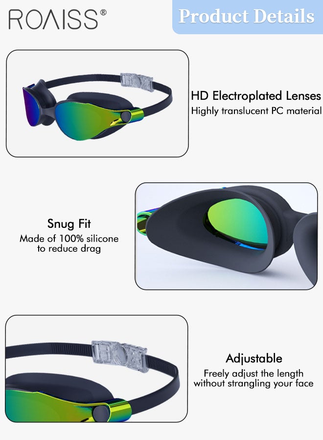 roaiss Goggles for Women Men, Waterproof Anti-Fog Swimming Goggles  Silicone Adjustable Water Sports Goggles - Adult HD Swimming Glasses Clear Vision for Swimming, Diving, Surfing - Image 4