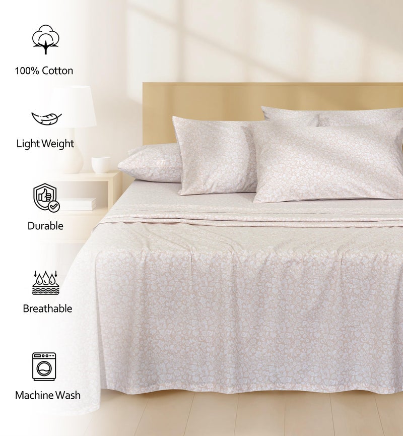 RUVANTI 6 Pcs Cotton Sheets - 100% Natural Cotton Soft, Lightweight & Breathable Crispy Percale Sheets, Full Size Bed Sheets 16" Deep Pockets, Orchid Charm - Image 2