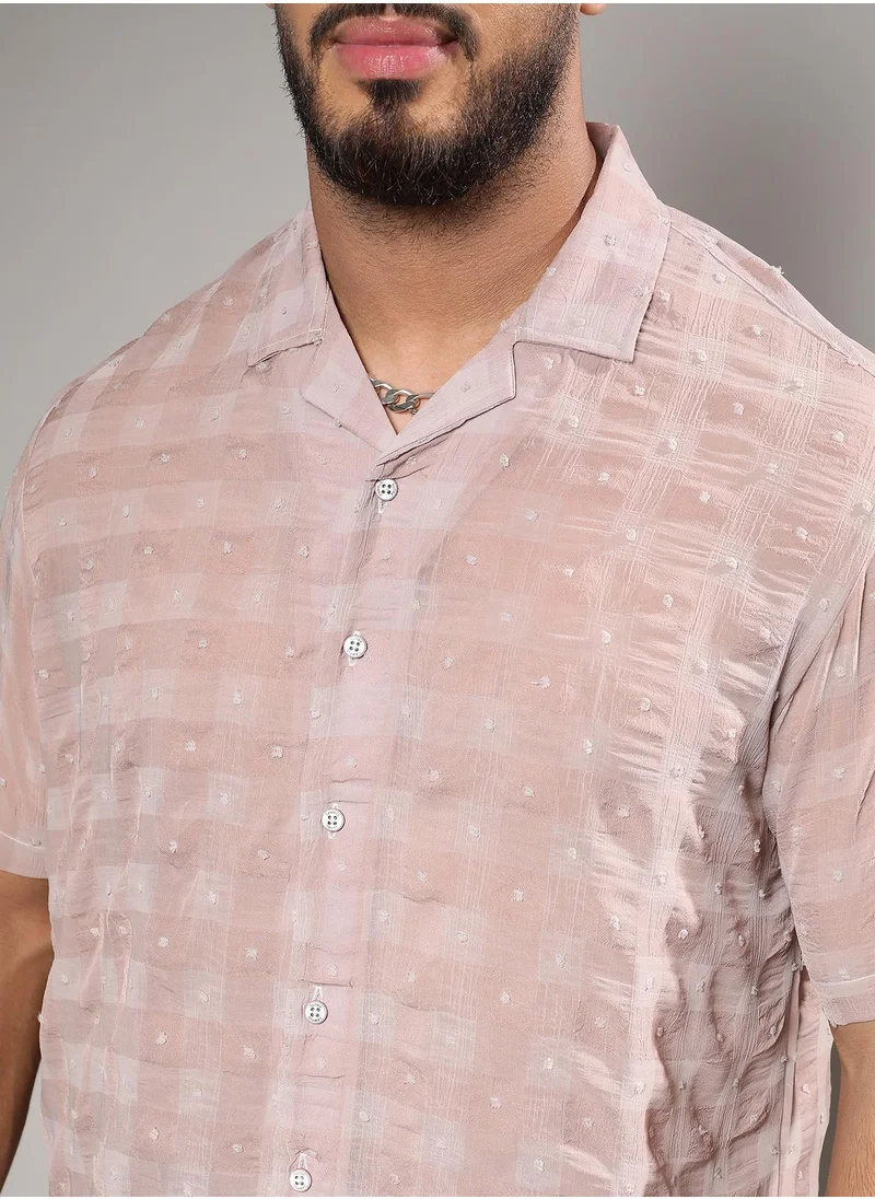 Instafab Plus Self-Design Buffalo Check Shirt