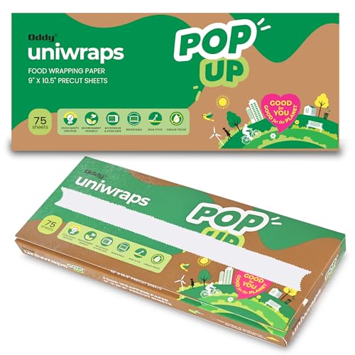 Oddy Uniwraps Food Wrapping Paper, Precut Pop-Up Sheets, 9''x10.5'' Pack of 75 - Image 1