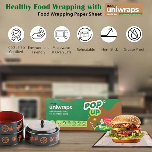 Oddy Uniwraps Food Wrapping Paper, Precut Pop-Up Sheets, 9''x10.5'' Pack of 75 - Image 4