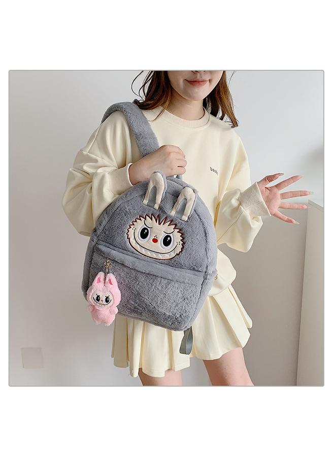 Y&D Cute Cartoon Bag with Plush Zimomo Labubu Backpack for Kawaii mini Backpack Size:30x10x35cm 