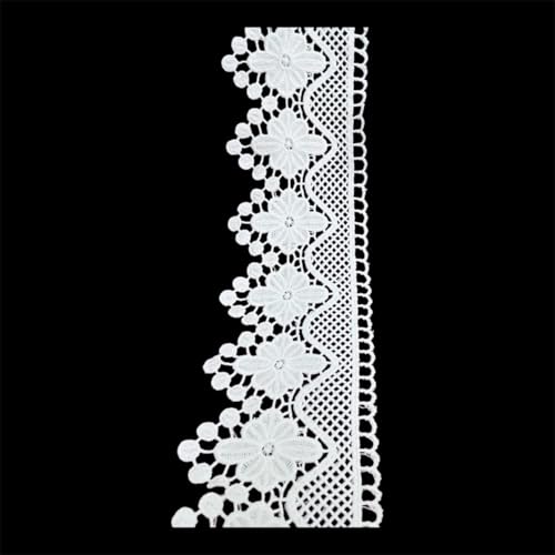 DIVERTS Soft Premium White GPO Cotton Trim Lace Border 4.5 Yards, 9 CM Wide | Kinari Fabric Border for Saree, Suit, Kurta, Dupatta, Lehenga, Blouse, Gown & Neckline, Home Decor, DIY Craft Projects. - Image 5