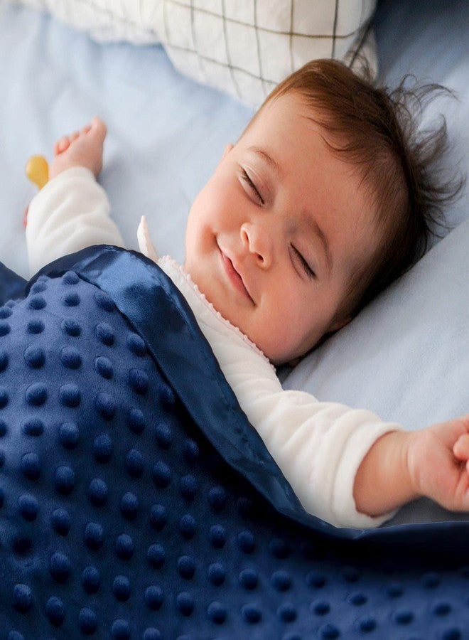 Pro Goleem Baby Soft Minky Dot Blanket with Silky Satin Backing Baby Gifts for Boys and Girls (Navy Blue, 30’’ x 40’’) - Image 2