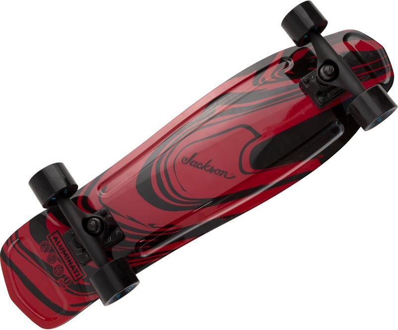 Jackson لوح تزلج جاكسون باللونين الأحمر والأسود مع دوامات - Image 2