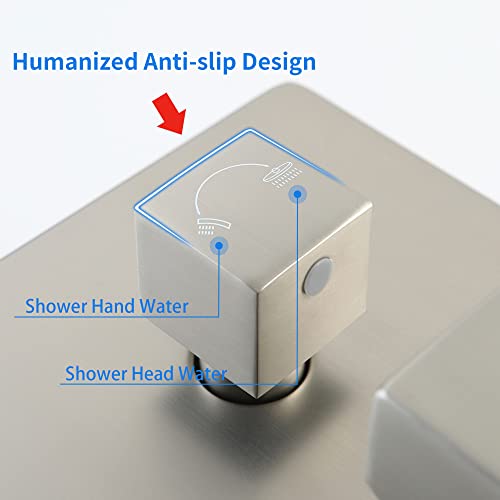 SKOWLL Shower Diverter Valve 2 Way Brushed Nickel Shower Mixer Control Valve Kit Wall Mount Single Handle Dual Function Shower Valve Replacement Rough In Valves Included - Image 4