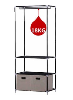 Generic Detached Wardrobe Stable Design Portable Cupboard Small Store Clothing Bedroom Furniture With Hanging Rails Drawer Roller Blind Gate Cloth Cover  - Image 4