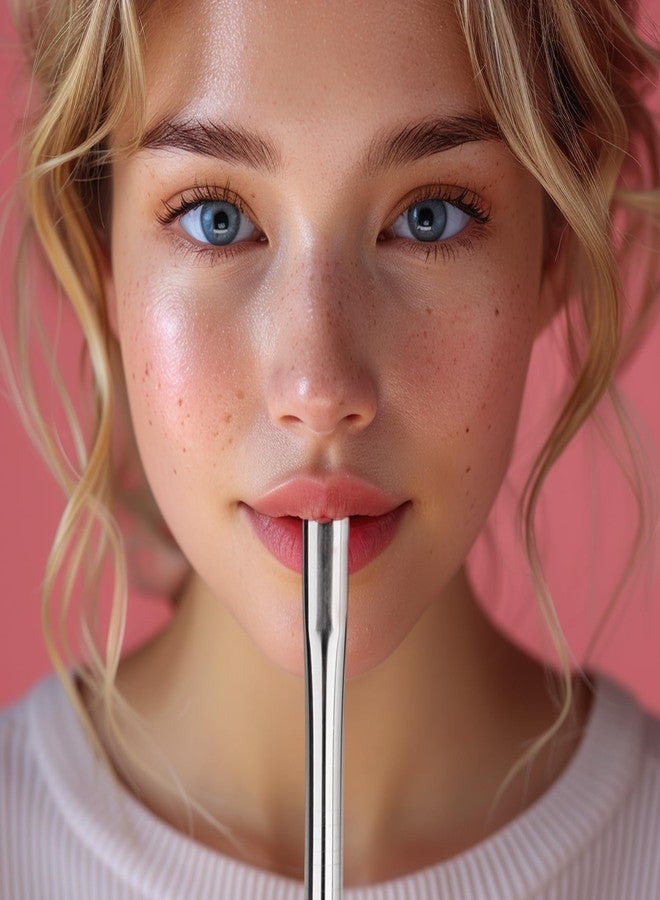 ان اي هوم مجموعة NiHome من 6 قطع بطول 12 بوصة، مصنوعة من الفولاذ المقاوم للصدأ، ذات طرف مسطح مضاد للتجاعيد، قابلة لإعادة الاستخدام، مناسبة لأكواب ستانلي سعة 30 أونصة و40 أونصة، ماصات شرب معدنية مقاومة للتجاعيد، لطيفة على الشفاه، مناسبة للقهوة المثلجة والماء (فضي، 6 مستقيمة) - Image 5