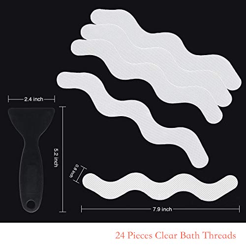 Secopad USA Patented Anti Slip Shower Stickers 24 PCS Safety Bathtub Strips Adhesive Decals with Premium Scraper for Bath Tub Shower Stairs Ladders Boats (White) - Image 3