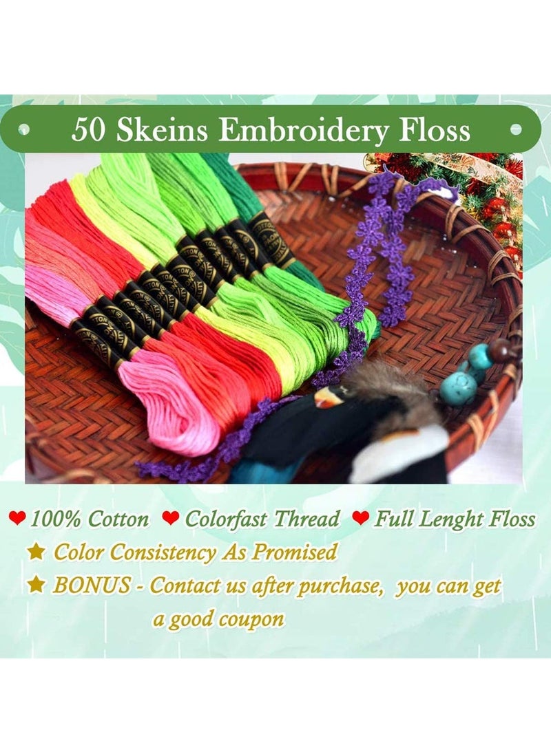 Generic - Friendship Bracelet Making Kit For Girls Embroidery Floss Color 50 Skeins Per Pack Cross Stitch Threads Friendship Bracelets Floss Crafts Floss - Image 1