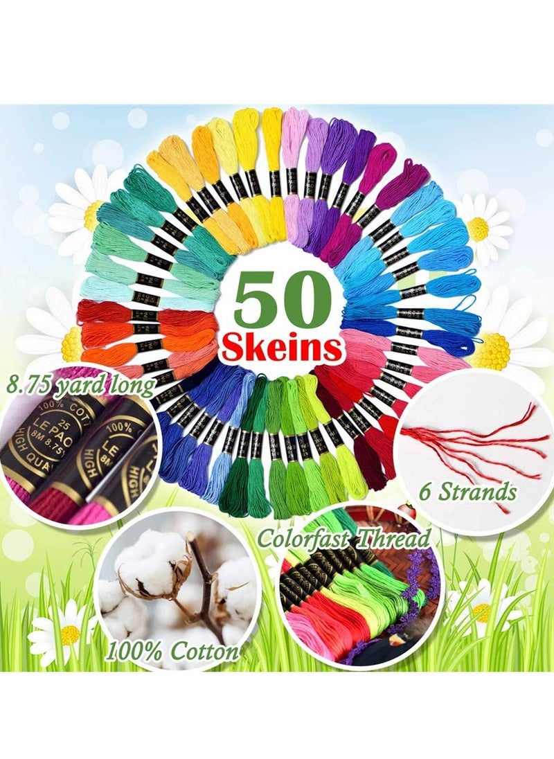 Generic - Friendship Bracelet Making Kit For Girls Embroidery Floss Color 50 Skeins Per Pack Cross Stitch Threads Friendship Bracelets Floss Crafts Floss - Image 1