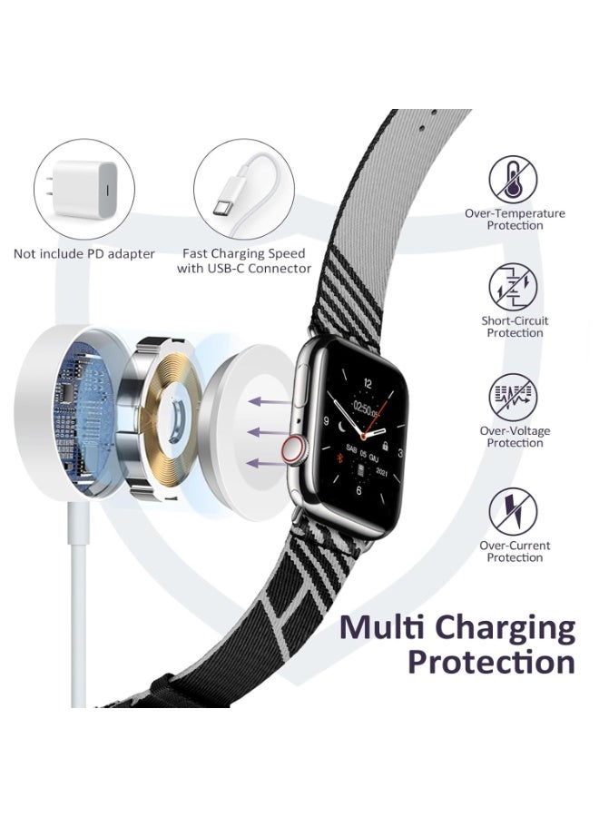 Fast Charging USB C Watch Charger Cord Compatible for Apple Watch, Magnetic Charging Cable Compatible for Series 11/10/9/8/7/Ultra/Ultra2/SE2/6/5/4/3/2/1/SE1, Type C Cord, 1M - Image 3