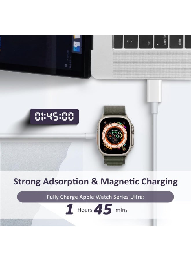 Fast Charging USB C Watch Charger Cord Compatible for Apple Watch, Magnetic Charging Cable Compatible for Series 11/10/9/8/7/Ultra/Ultra2/SE2/6/5/4/3/2/1/SE1, Type C Cord, 1M - Image 2
