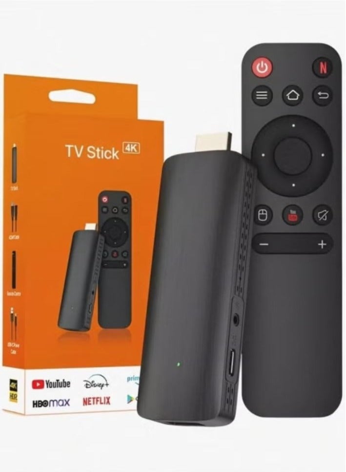 TV Stick TVR3 Streaming Media Player with Remote Control – Android 12.1, 2GB RAM + 16GB ROM, 4K Ultra HD, 1080P HDR Support, Quad-Core Processor, Dual-Band 4G/5G WiFi, Google Assistant, Portable TV Dongle for Smart Entertainment