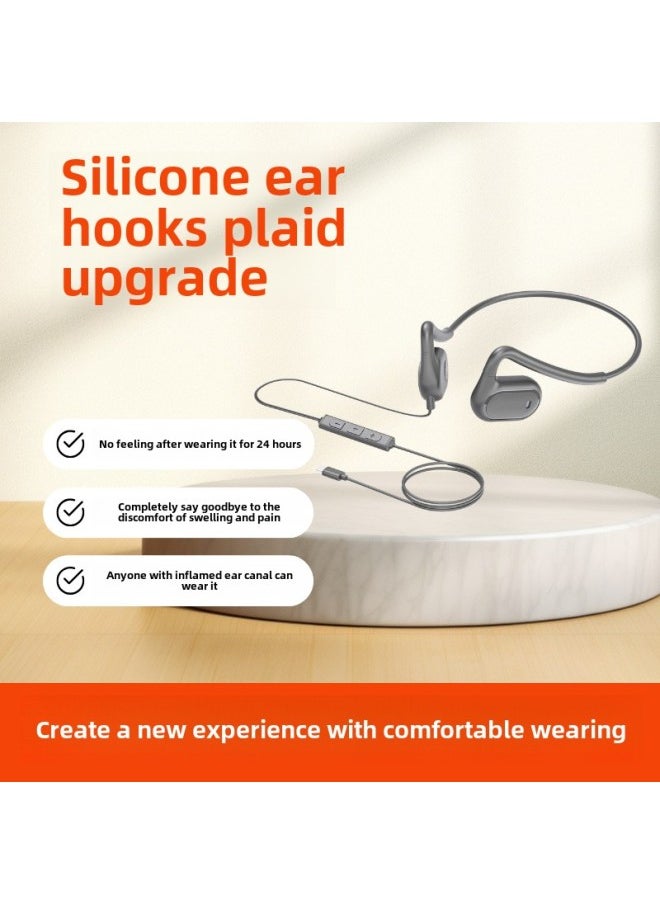 Generic Hanging Ear Open Type Not In-Ear Computer Headset Headset Sports Game Riding OWS Wire Control Headset-Color:H10 Upgraded Version 3.5 Round Port + Usb Interface [black] English Color Box  - Image 2