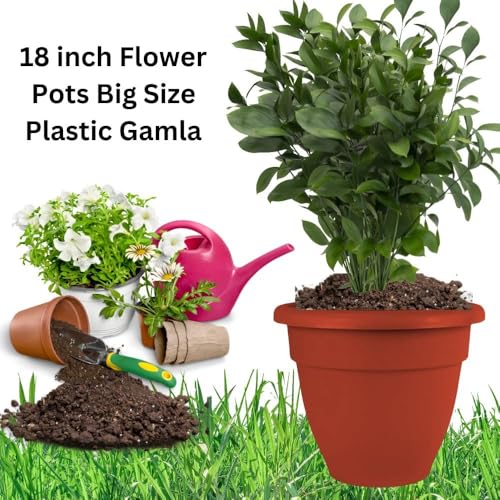 IMAGINEA Set of 6 Pots for Plants | 18 Inch Flower Pot | Lightweight | Indoor and Outdoor Big SizeFlower Pot |for Home/Office/Table/Garden/Balcony Decoration | Geometric - Image 3