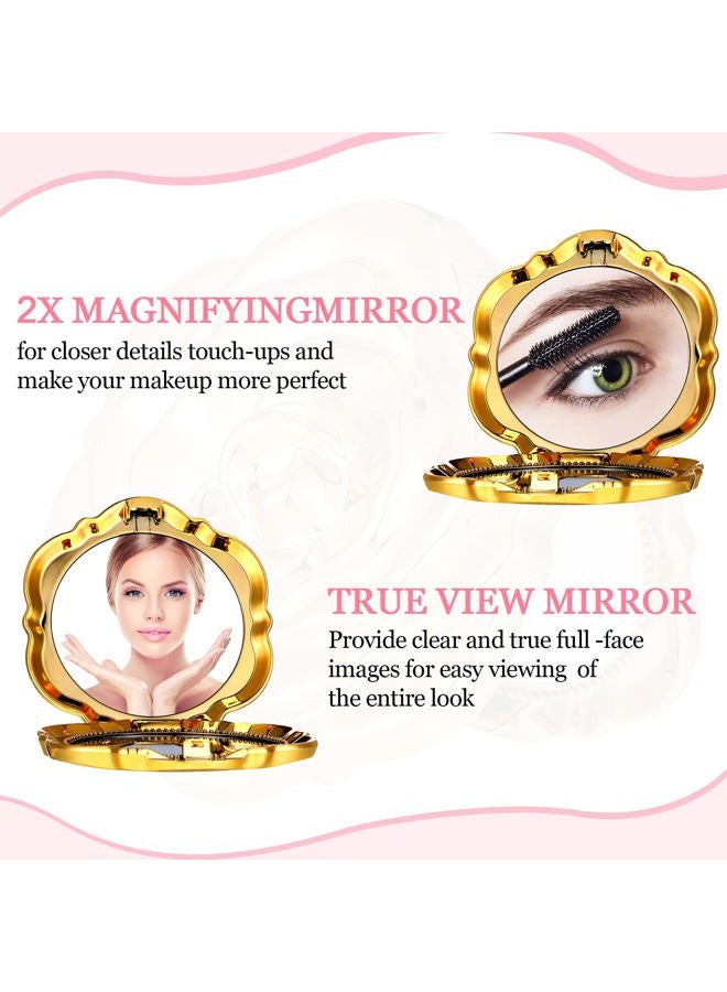 Woanger 36 Set Rose Compact Mirrors Bulk Wedding Favors Including Rose Shape Mirrors and Thank You Tags Jute Twine with White Organza Bag for Quinceanera Wedding Party Guests Souvenir Gift(Gold) - Image 4