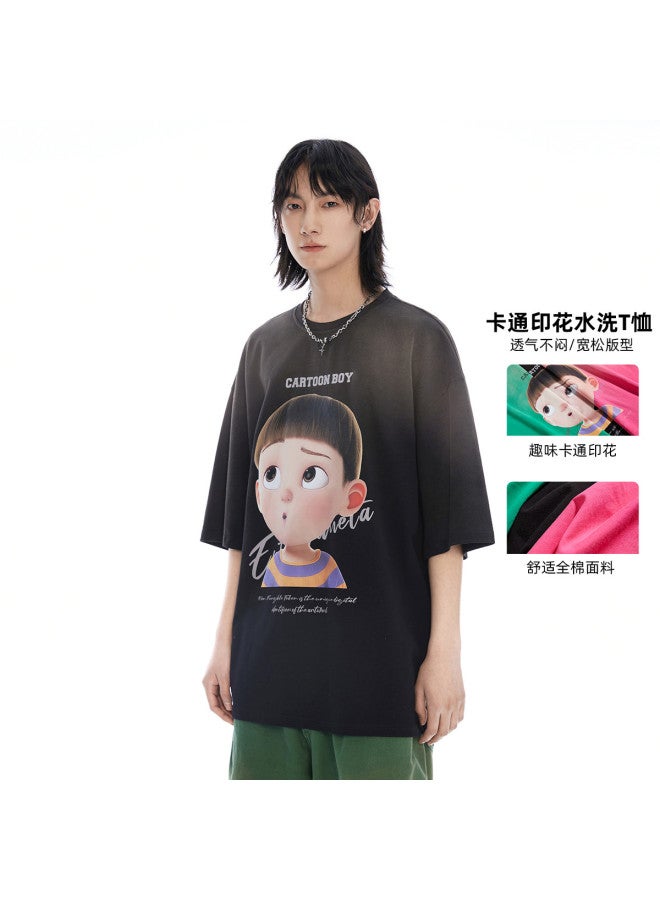 EPTISON personalized Cartoon Character Print Short Sleeve T-shirt For Women & Men Summer Casual Tee - Image 2