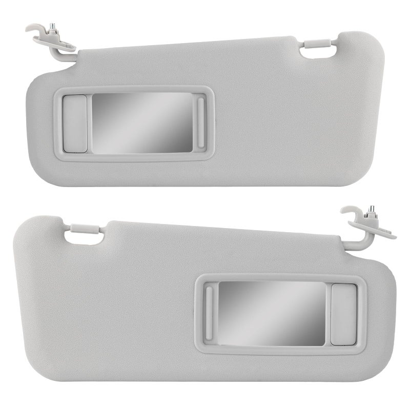 zayody Left Driver and Right Passenger Side Sun Visor with Vanity Mirror Compatible with Mazda 3 2010 2011 2012 2013 Gray Sunvisor Replacement for BBM269320C75 BBM369320C75 1 Pair