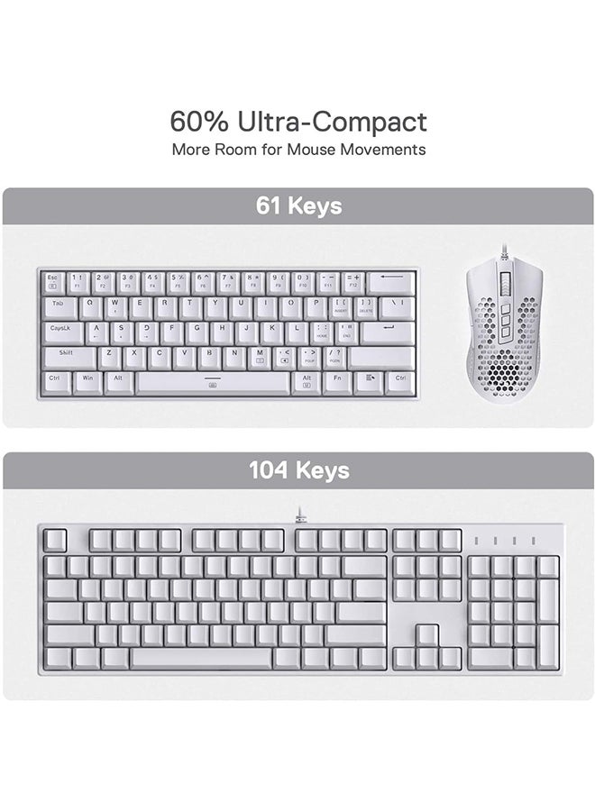 ريدراجون لوحة مفاتيح ميكانيكية سلكية للألعاب K630W-RGB بنسبة 60% - Image 3