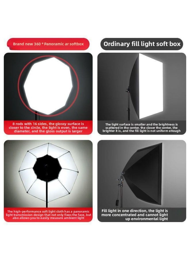 General - Panoramic Live Light Supplementing Light Studio Soft Light Box Suit Light Lighting Photography Light Live Room Light Supplementing Light Free Shipping-Light Source Color:2m Bracket + 【panoramic Octa - Image 1