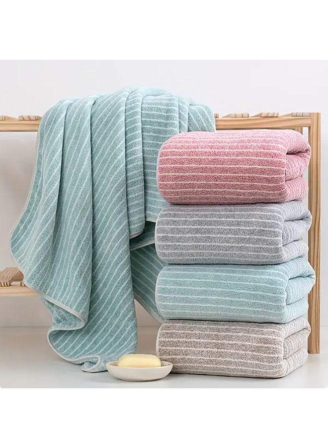 Green Extra Large Quick Dry Coral Fiber Bath Towels Set 2pcs 41x79 Inches - Image 3