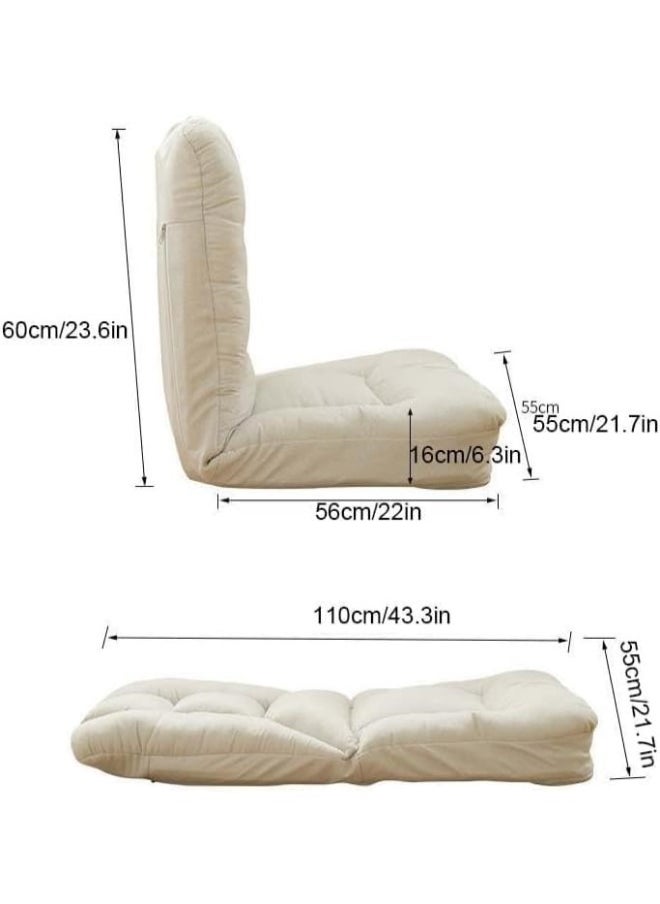 GUDOO - Floor Sofa with Back Support 5 Reclining Poistion Adjustable Floor Chair Folding Gaming Recliner Floor Lounge with Cushion for Gaming Reading Sleeping - Image 1