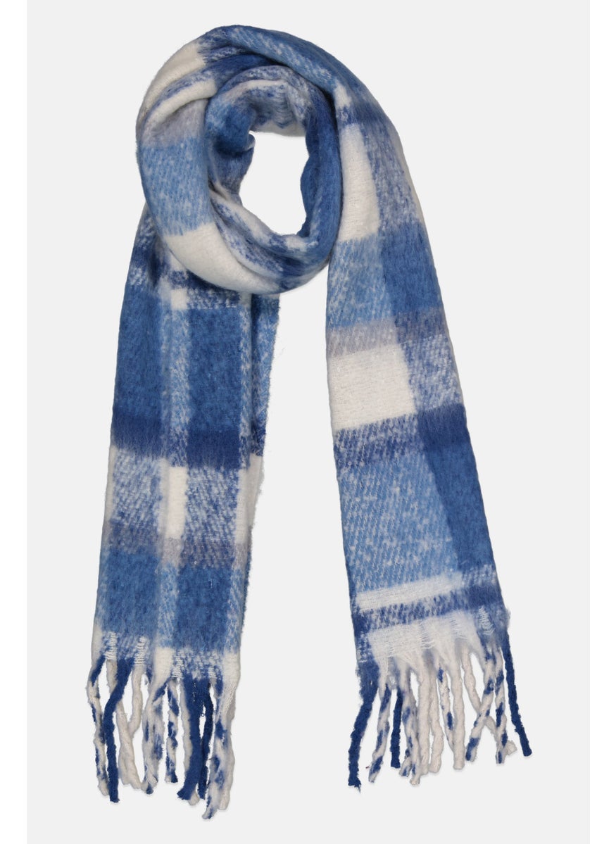 Vintage Havana - Women Striped Scarves 208 L x 48 H cm, Blue - Image 1