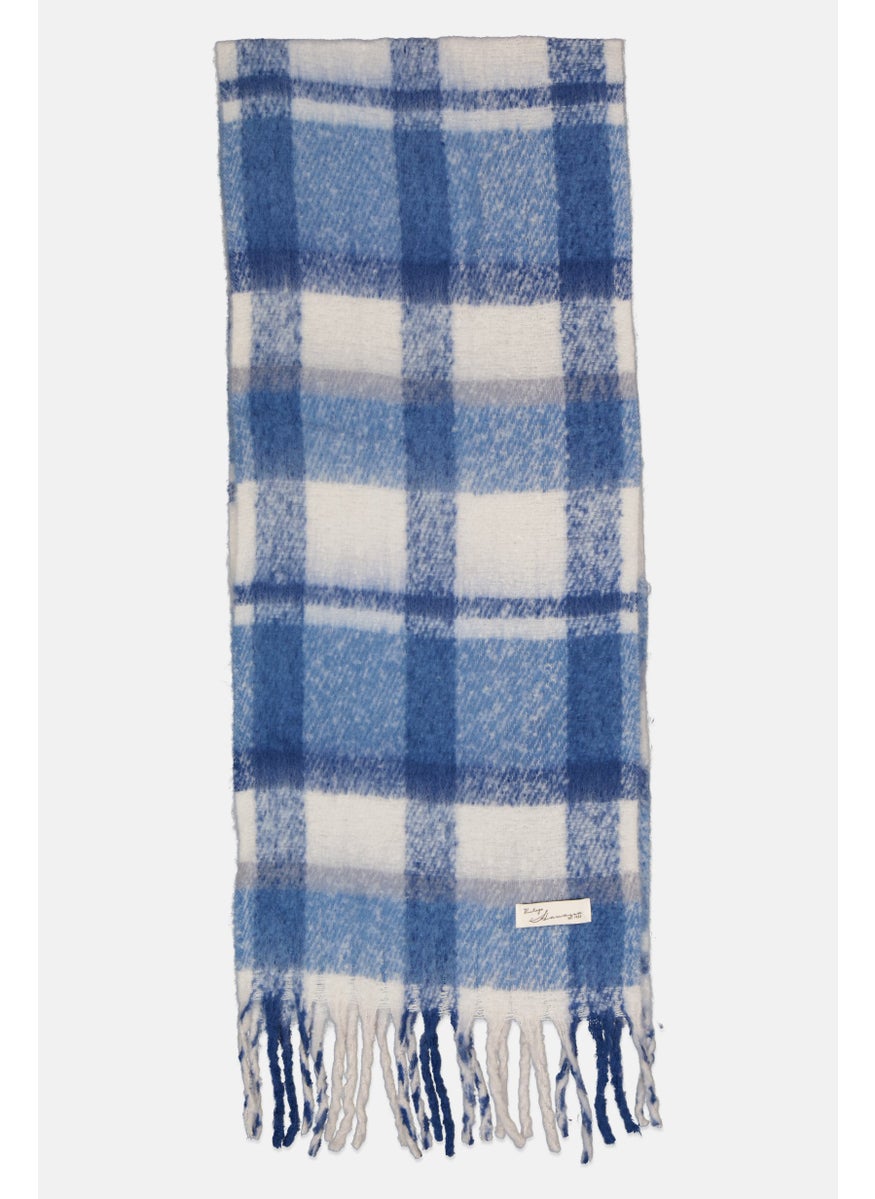 Vintage Havana - Women Striped Scarves 208 L x 48 H cm, Blue - Image 1