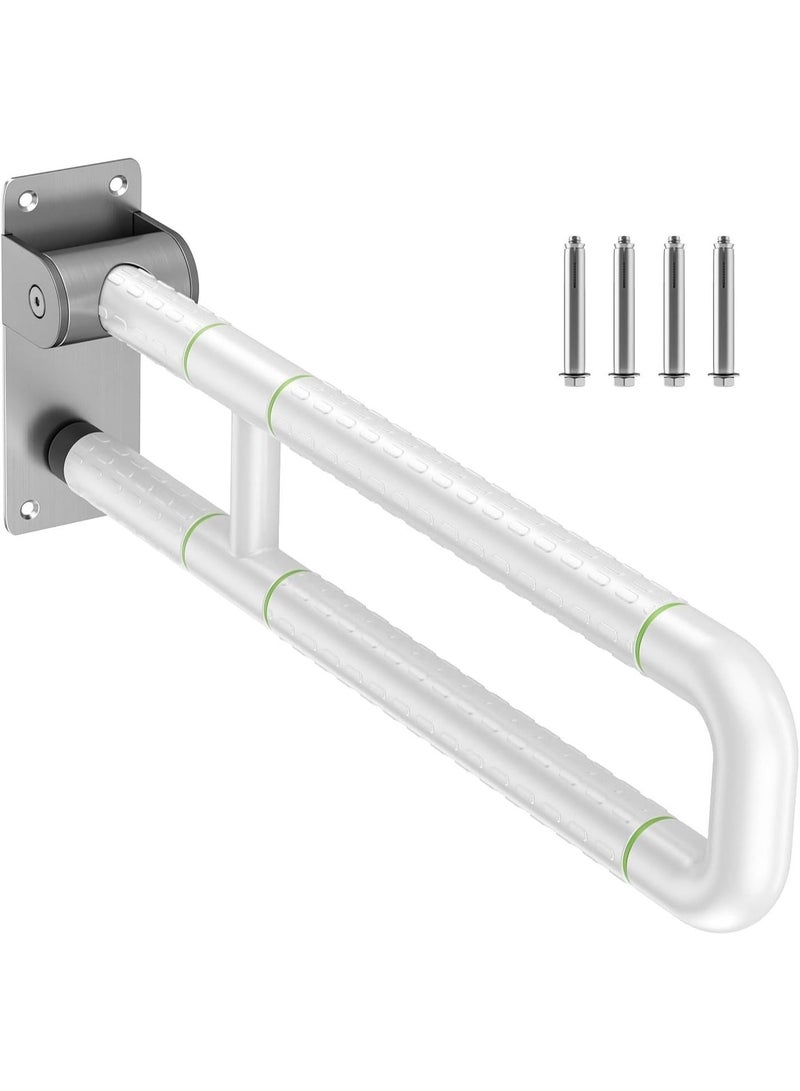 Toilet Support Bar White 60cm Bathroom Support Bar Stainless Steel Folding Safety Handle - Image 1