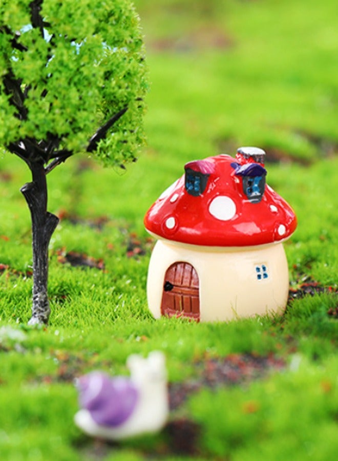 Set Miniature Fairy Garden Mushroom House Ornament, Outdoor Decor Home Decoration, DIY Fairy Garden Dollhouse Decor, Landscaping Decor  - Image 2
