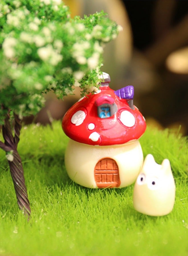 Set Miniature Fairy Garden Mushroom House Ornament, Outdoor Decor Home Decoration, DIY Fairy Garden Dollhouse Decor, Landscaping Decor  - Image 3