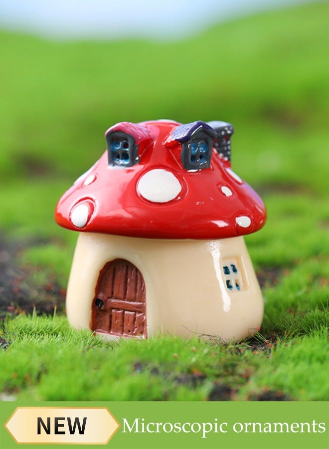 Set Miniature Fairy Garden Mushroom House Ornament, Outdoor Decor Home Decoration, DIY Fairy Garden Dollhouse Decor, Landscaping Decor  - Image 1