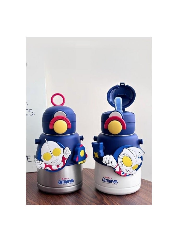 Ultraman Children's Insulated Cup 600ml 316 Stainless Steel Straw Cup for Students' School Use  - Image 2