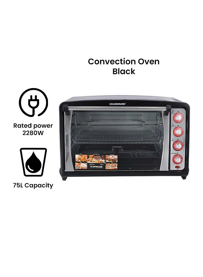 Olsenmark Electric Oven With Convection And Rotisserie 80 L 2800 W OMO2184 Black - Image 2