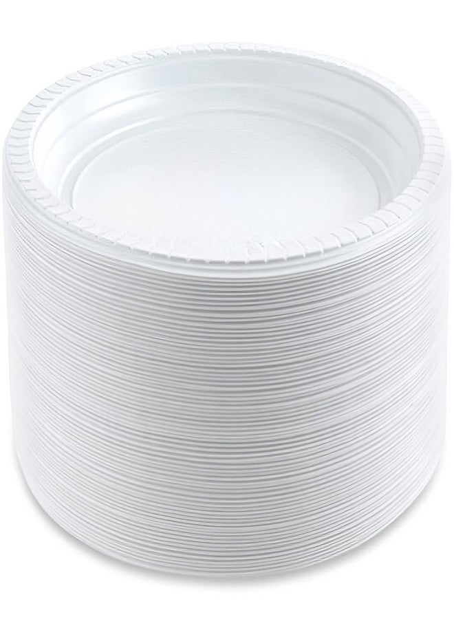 Blue Sky 100 Count Disposable Plastic Plates, 6-Inch, White - Image 1