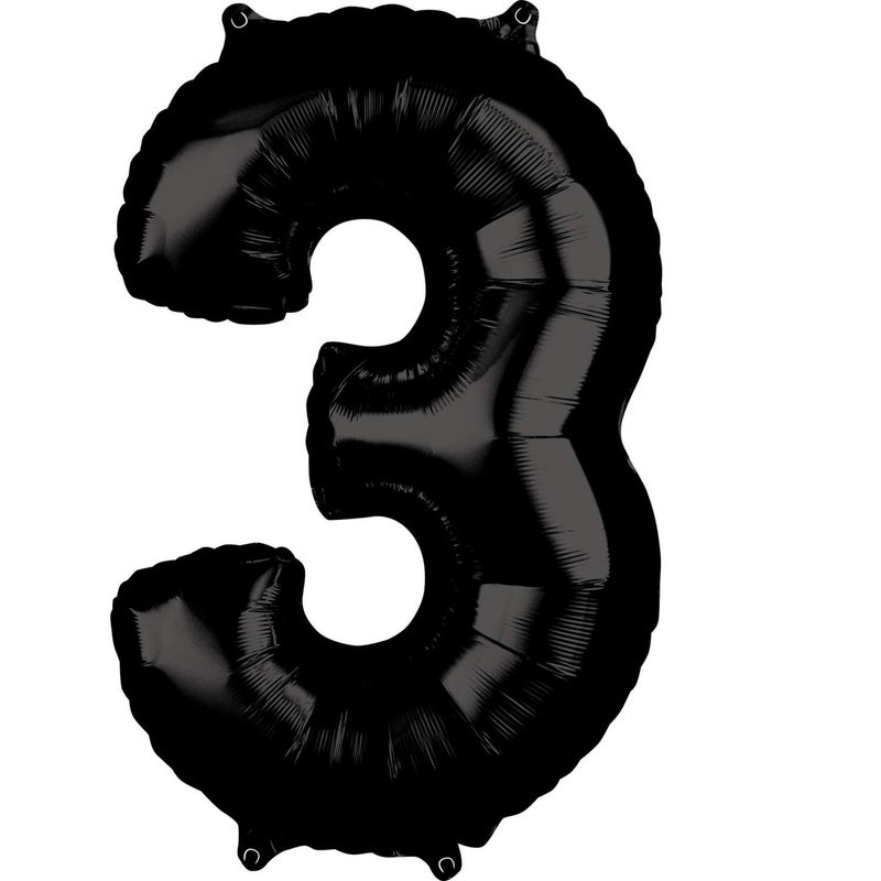 Balloonistics Black Number 3 Foil Balloon for Birthday Milestone Anniversary Decoration 16 Inches - Image 5