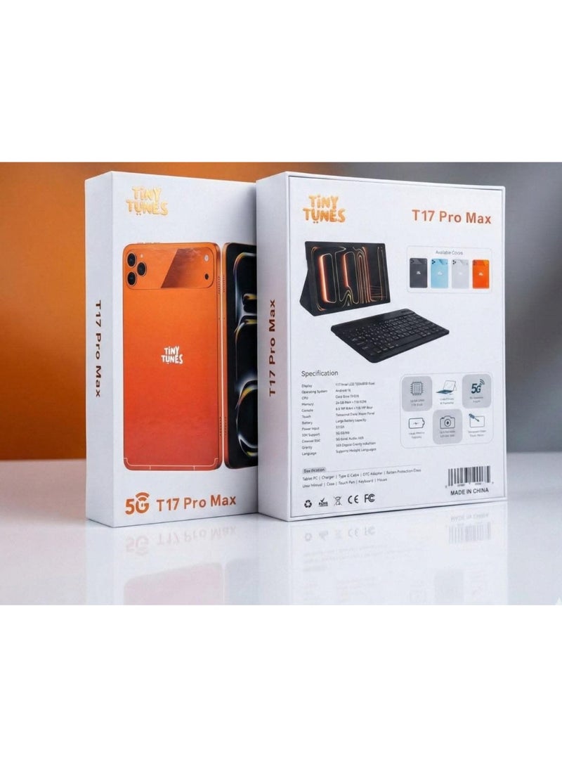 تيني تونز جهاز Tiny Tunes T17 Pro Max اللوحي بنظام Android بشاشة 10.1 بوصة وتقنية 5G - ذاكرة وصول عشوائي 24 جيجابايت، سعة تخزين 1 تيرابايت، بطارية 10000 مللي أمبير - Image 3