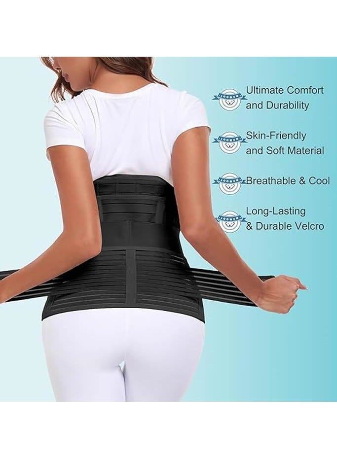 Generic 3 in 1 Postpartum Belly Wrap - Recovery Belly/Waist/Pelvis Belt Black Postpartum Belly Band, Black (XL Size)  - Image 2