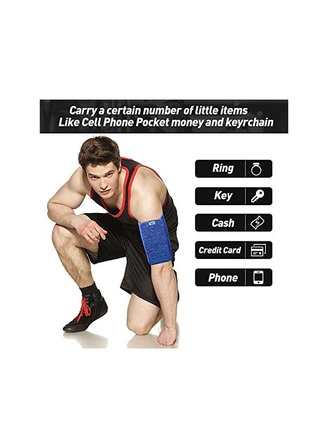 Green Tiger 3 Pieces Phone Mobile Holder for Running, Cellphone Armband Fitness Accessories Phone Cellphone Pouch Bag Jogging(Black, Gray, White-Blue,L) - Image 4