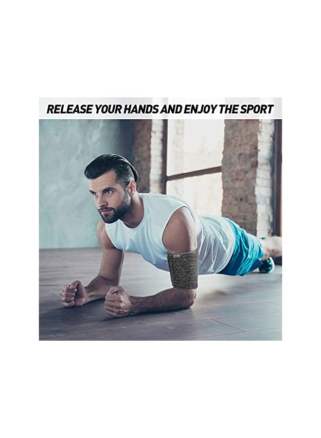 Green Tiger 3 Pieces Phone Mobile Holder for Running, Cellphone Armband Fitness Accessories Phone Cellphone Pouch Bag Jogging(Black, Gray, White-Blue,L) - Image 5