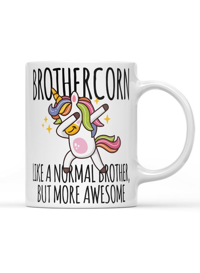 LIT Coffee Mug Funny UnicornWhite Mug Unicorn Brother Design Unicorn Bro Family Design - Image 1