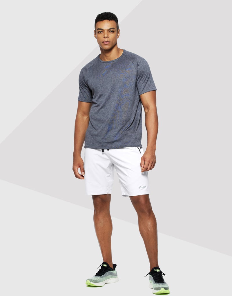 Pudolla Men's Workout Running Shorts Lightweight Gym Athletic Shorts for Men with Zipper Pockets(White Large) - Image 5