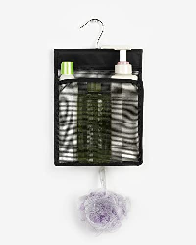 ALYER Hanging Mesh Shower Caddy Organizer Bathroom Storage Bag with Hooks for College Dorm, Gym, Swimming,RV and Travel,Black - Image 4