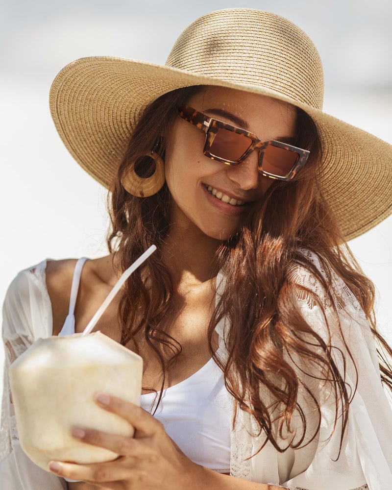 JM Fully Magnified Reader Sunglasses Women with Spring Hinge, Trendy Square Sunglasses with Readers Built-in 3 Pack +1.5 - Image 2