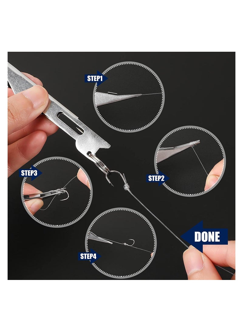 SYOSI أداة ربط عقدة خط الصيد SYOSI، أداة ربط عقدة الصيد السريعة، أداة عقدة مسمار الصيد بالذباب، ملحقات صياد الصيد بالذباب، معدات ربط الذباب للخطافات والطعوم والخطوط، فضية، 3 قطع - Image 4