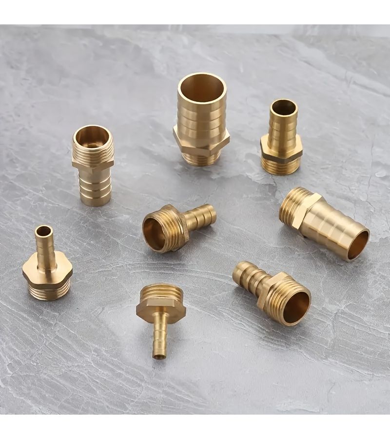 Brass Pagoda Male Thread Quick Connect Fittings G1/2 7pcs Garden Hose Adapter - Image 1